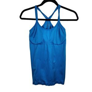 Bobbie Brooks Swimsuit Top Padded Bra Inserts Ocean Blue Size Medium